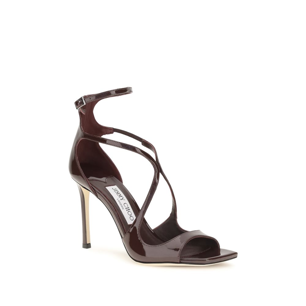Jimmy Choo Azia Stiletto Heel Sandals - Dark Brown