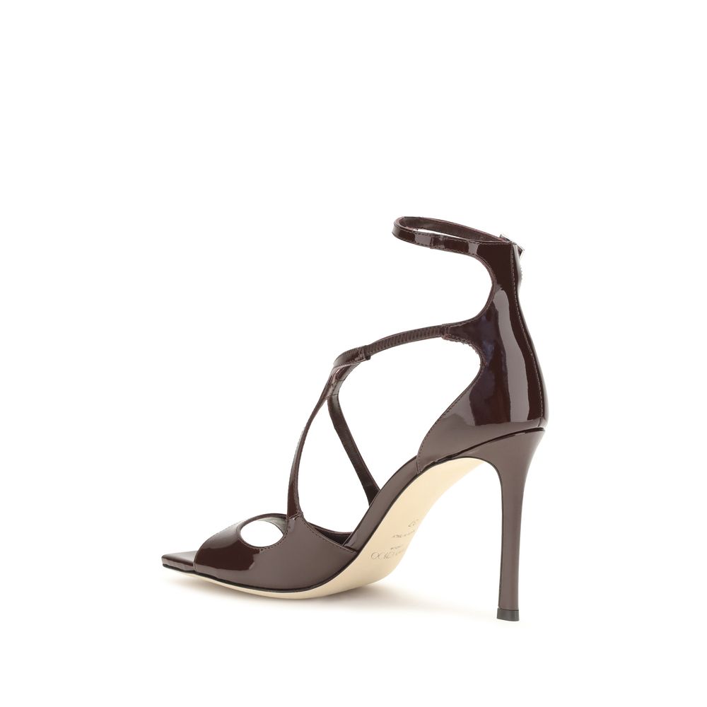 Jimmy Choo Azia Stiletto Heel Sandals - Dark Brown