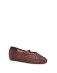 LE SILLA Gilda Embellished Leather Mary Jane-Ballet Flats - Burgundy