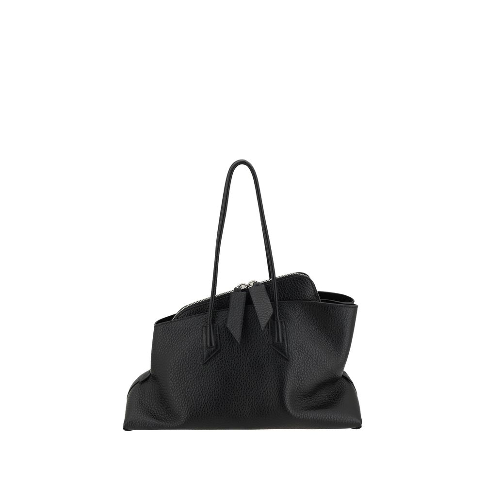 The Attico La Passeggiata Medium Leather Handbag - Black