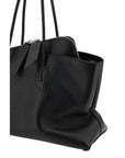 The Attico La Passeggiata Leather Medium Top Handle Handbag - Black