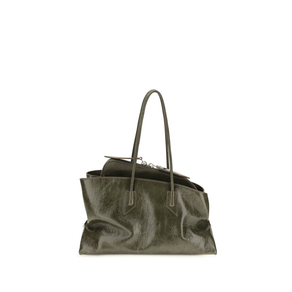 The Attico La Passeggiata Leather Medium Top Handle Handbag - Musk