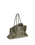 The Attico La Passeggiata Leather Medium Top Handle Handbag - Musk