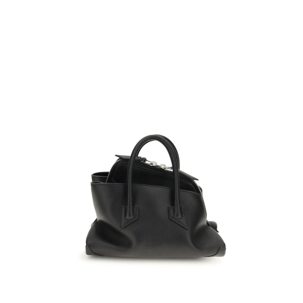 The Attico La Passeggiata Leather Top Handle Mini Bag - Black
