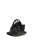 The Attico La Passeggiata Leather Mini Top Handle Handbag - Black