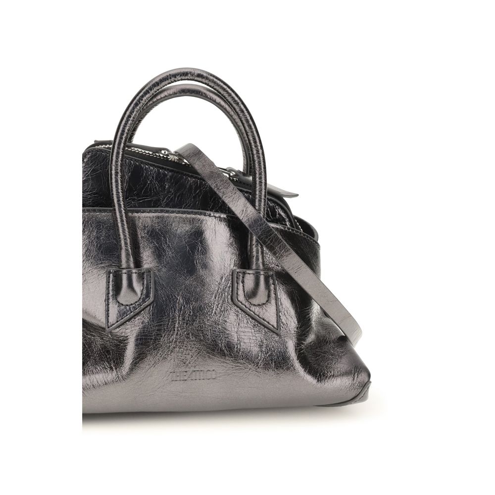 The Attico La Passeggiata Leather Mini Top Handle Handbag - Pewter Gray/Grey