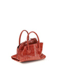 The Attico La Passeggiata Croc Embossed Leather Mini Top Handle Handbag - Red
