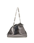 The Attico Leather La Scala Handbag - Silver