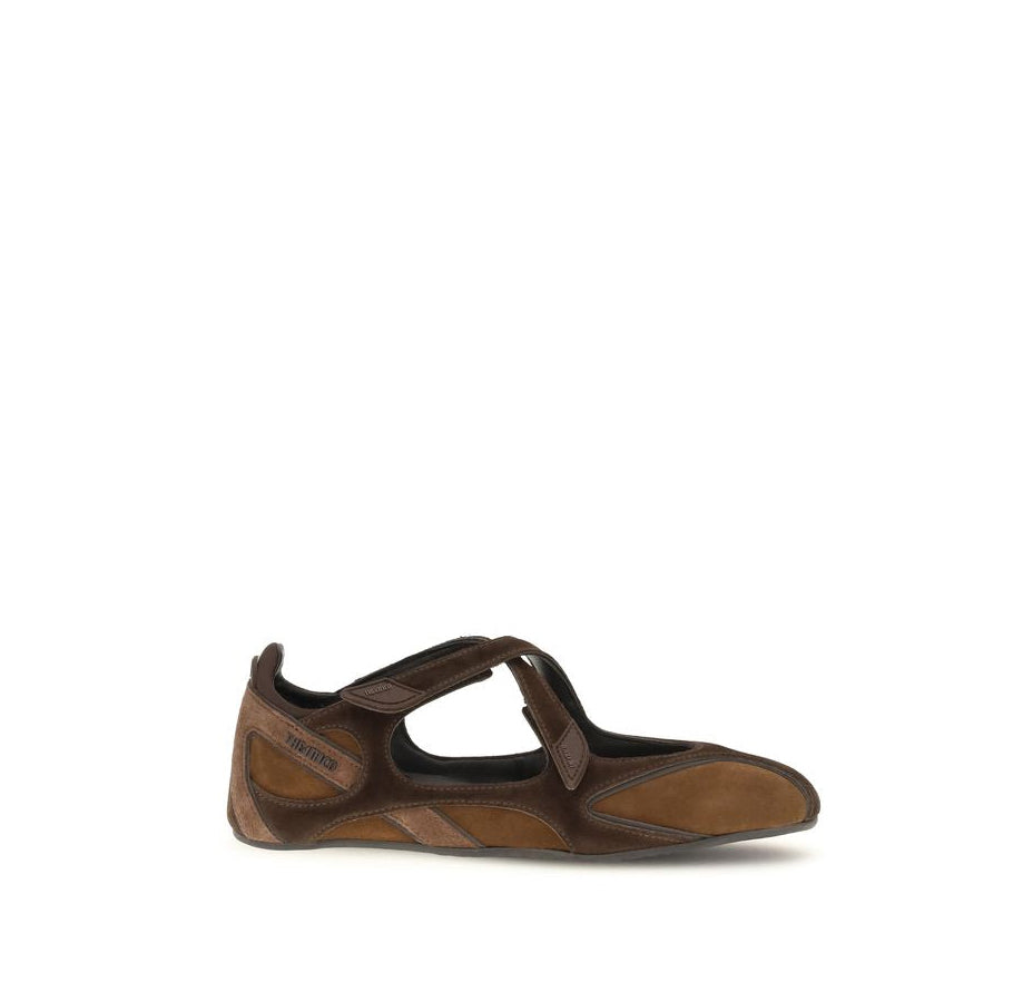 The Attico Nomad Leather Ballet Flats - Brown