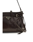 Prada Leather Mini Bonnie Hobo Bag - Brown