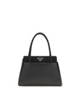 Prada Leather Top Handle Bag - Black
