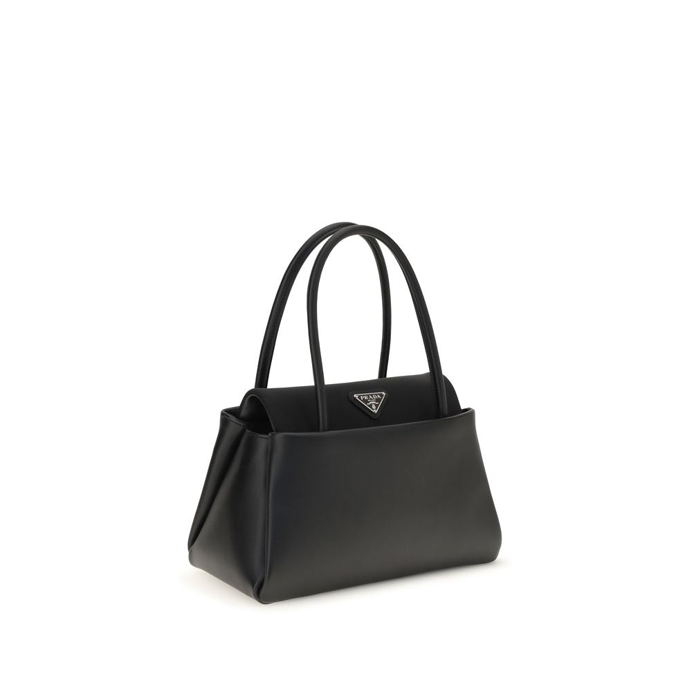 Prada Leather Top Handle Bag - Black