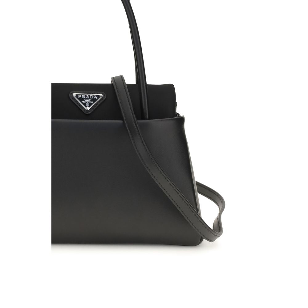 Prada Leather Top Handle Bag - Black