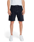 Jack & Jones Black Minimalist Denim Shorts