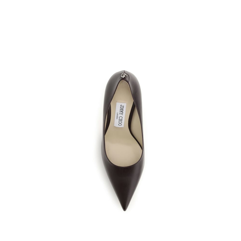 Jimmy Choo Leather Love Pumps - Dark Brown