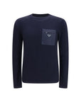Prada Wool Chest Pocket Sweater - Blue