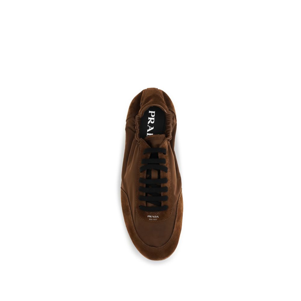Prada Re-Nylon Collapse Athletic Sneakers - Dark Brown