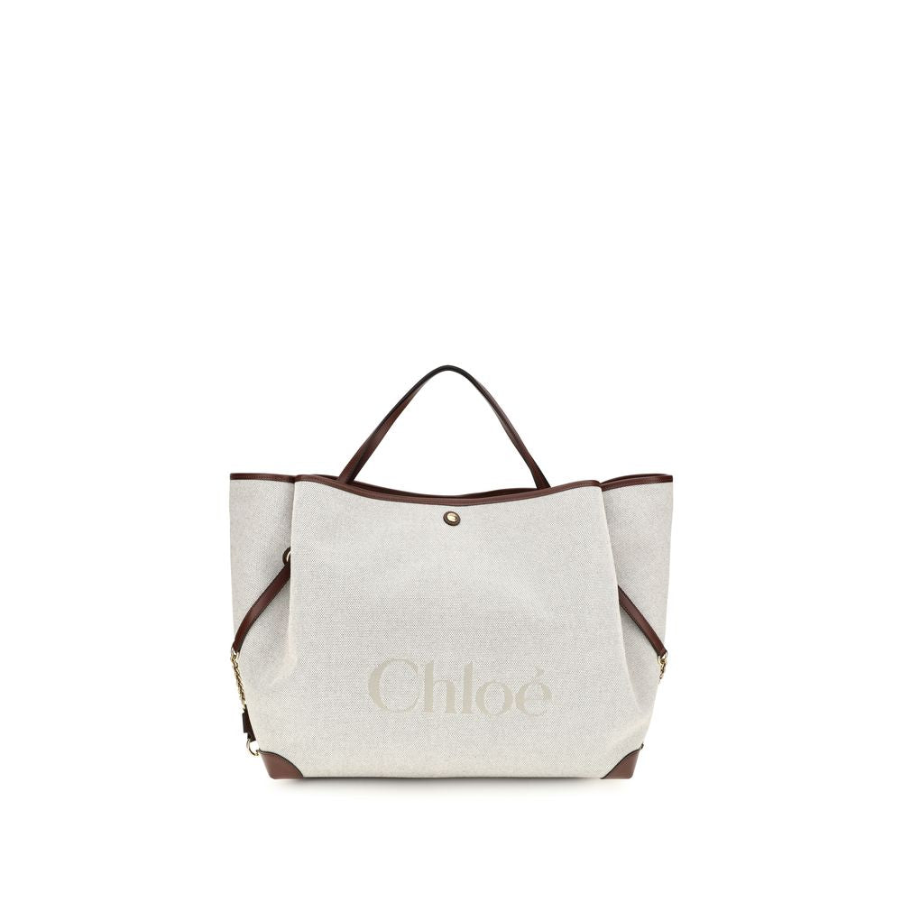 Chloé Clover Large Carry Tote Bag - Ivory/Beige