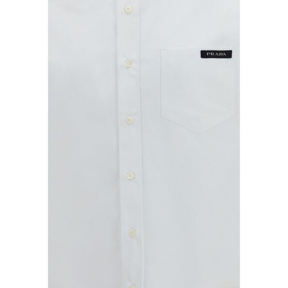 Prada Cotton Logo Patch Shirt - White