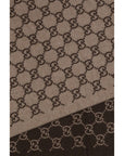 Gucci Cashmere GG Pattern Scarf - Brown