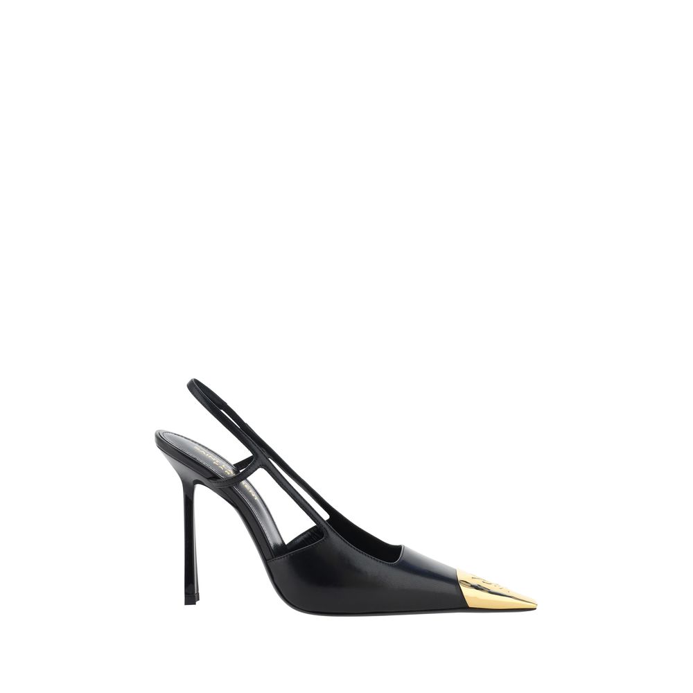 Saint Laurent Jeanne Leather High Heel Pumps - Black