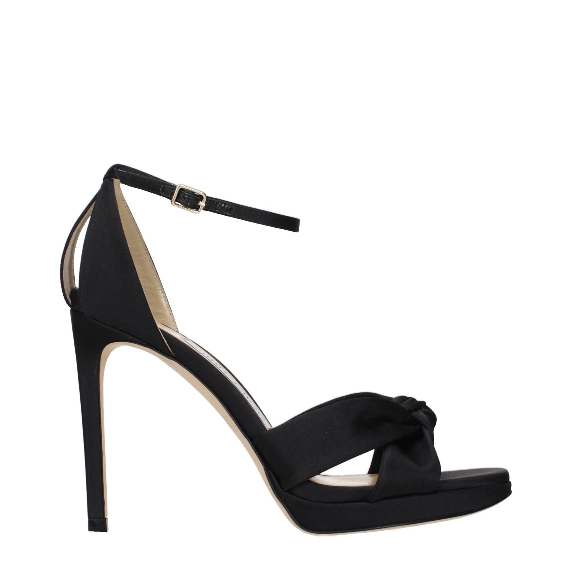 Jimmy Choo Rosie 100 Satin Platform Sandals - Black