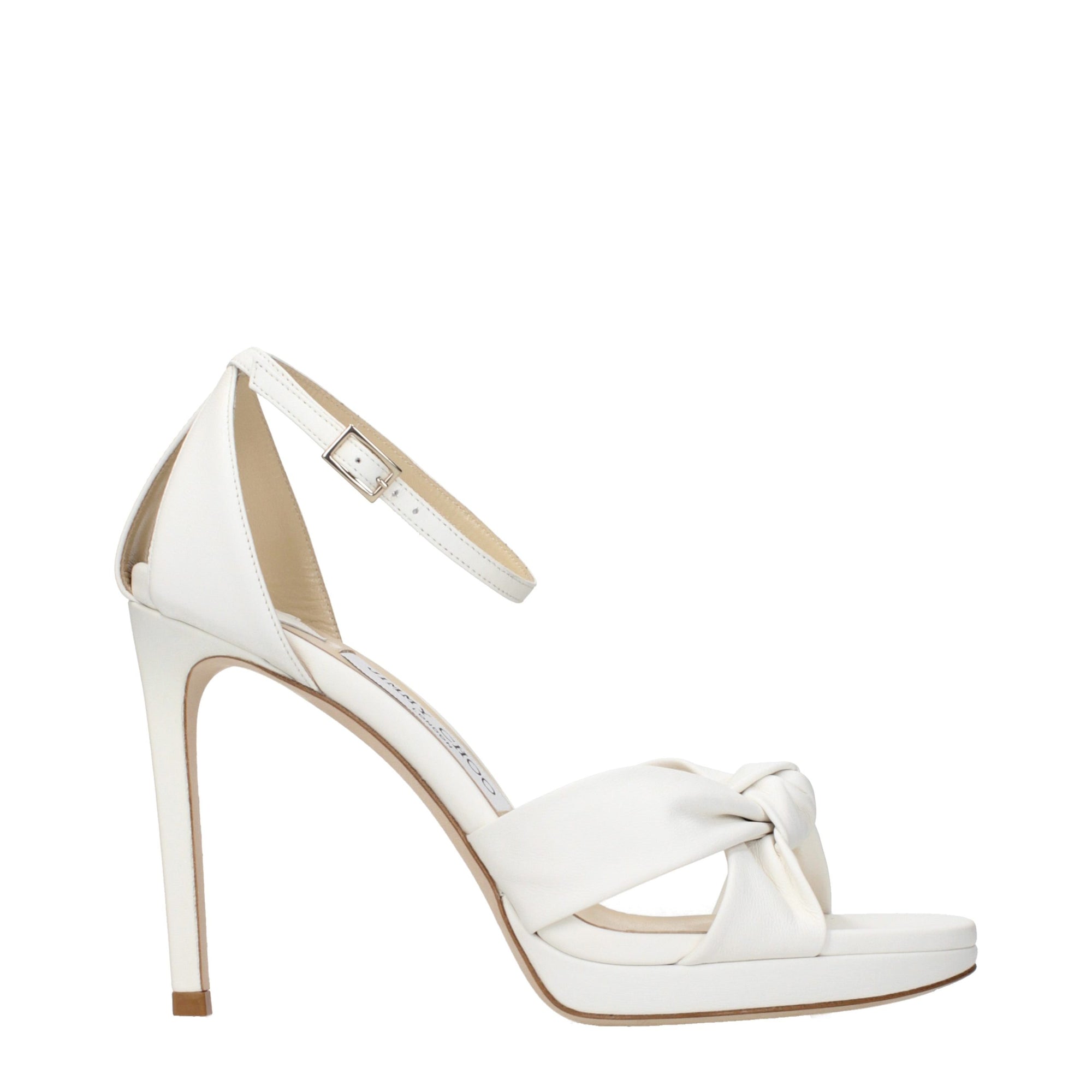 Jimmy Choo Rosie 100 Leather Platform Sandals - Milk White