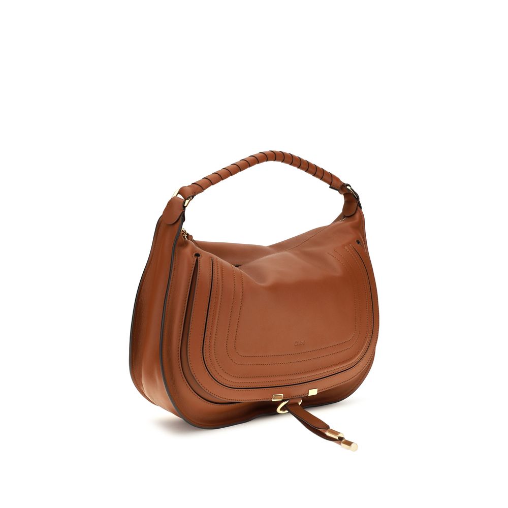 Chloé Leather Marcie Shoulder Bag - Brown