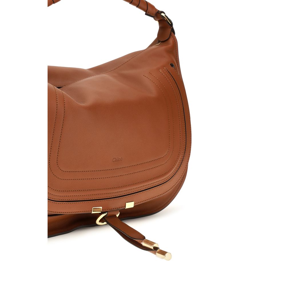 Chloé Leather Marcie Shoulder Bag - Brown