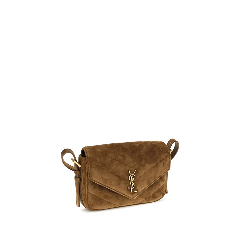 Saint Laurent Suede Small LouLou Shoulder Bag - Brown