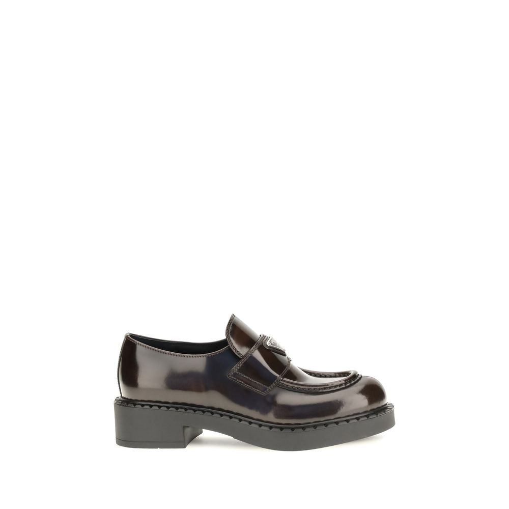 Prada Leather Slip-On Loafers - Brown