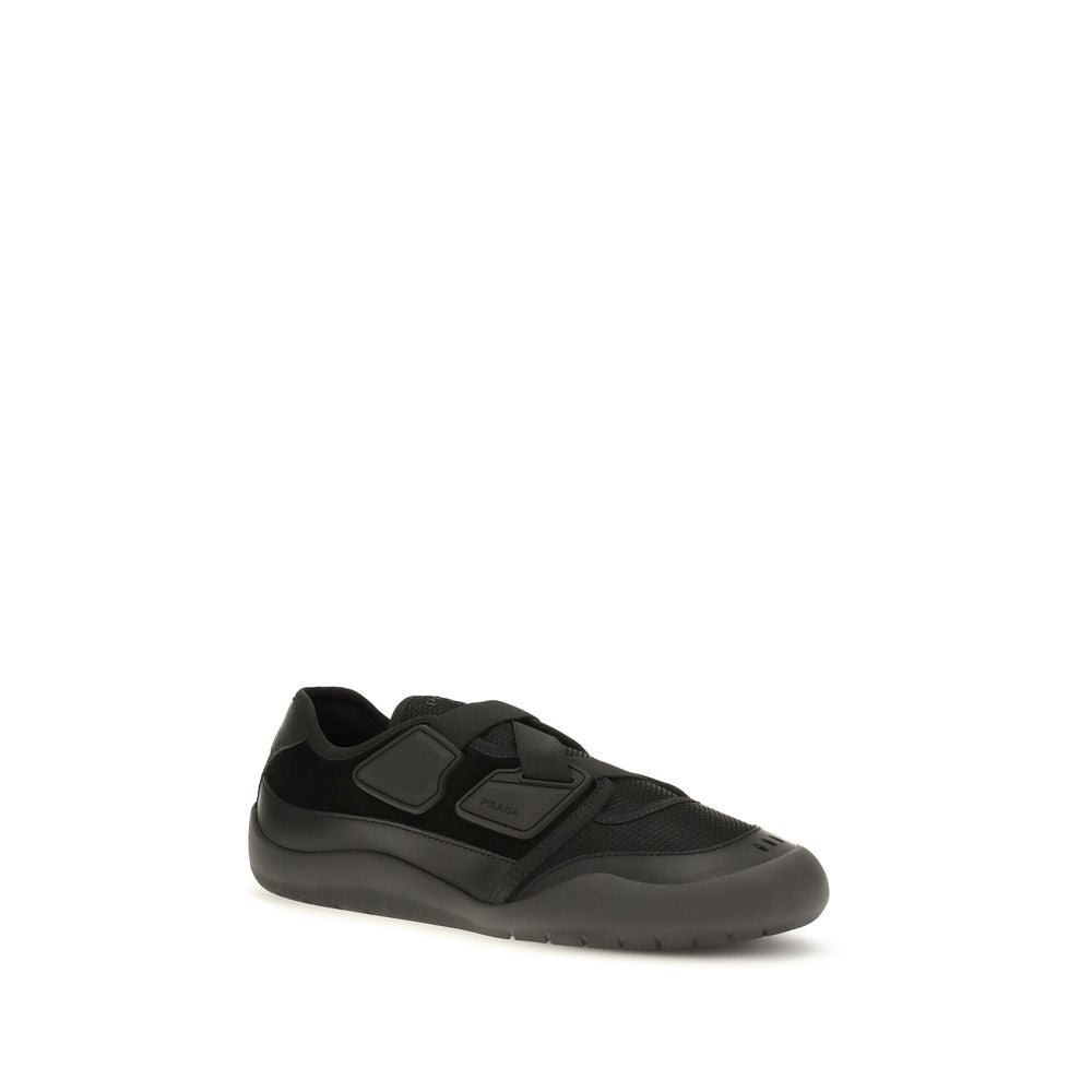 Prada Criss-Cross Low Top Sneakers - Black