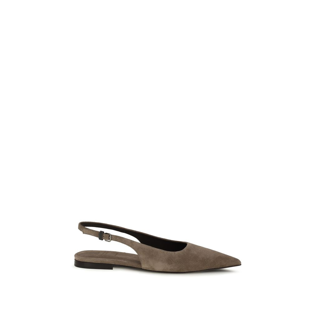 Brunello Cucinelli The Suede Slingback Ballet Flats