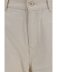 Max Mara Cotton Wide Leg Pants - Cool Beige