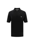 Prada Wool Half-Zip Collar Polo Shirt - Black