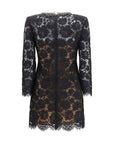 Self-Portrait Lace Jewel Neck Mini Dress - Black