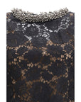 Self-Portrait Lace Jewel Neck Mini Dress - Black