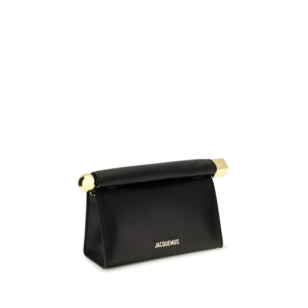 Jacquemus Lambskin Leather Rond Carré Bag - Black