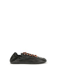 Prada Aged Leather Low Top Sneakers - Black