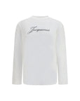 Jacquemus Logo Script Long Sleeve Top - White