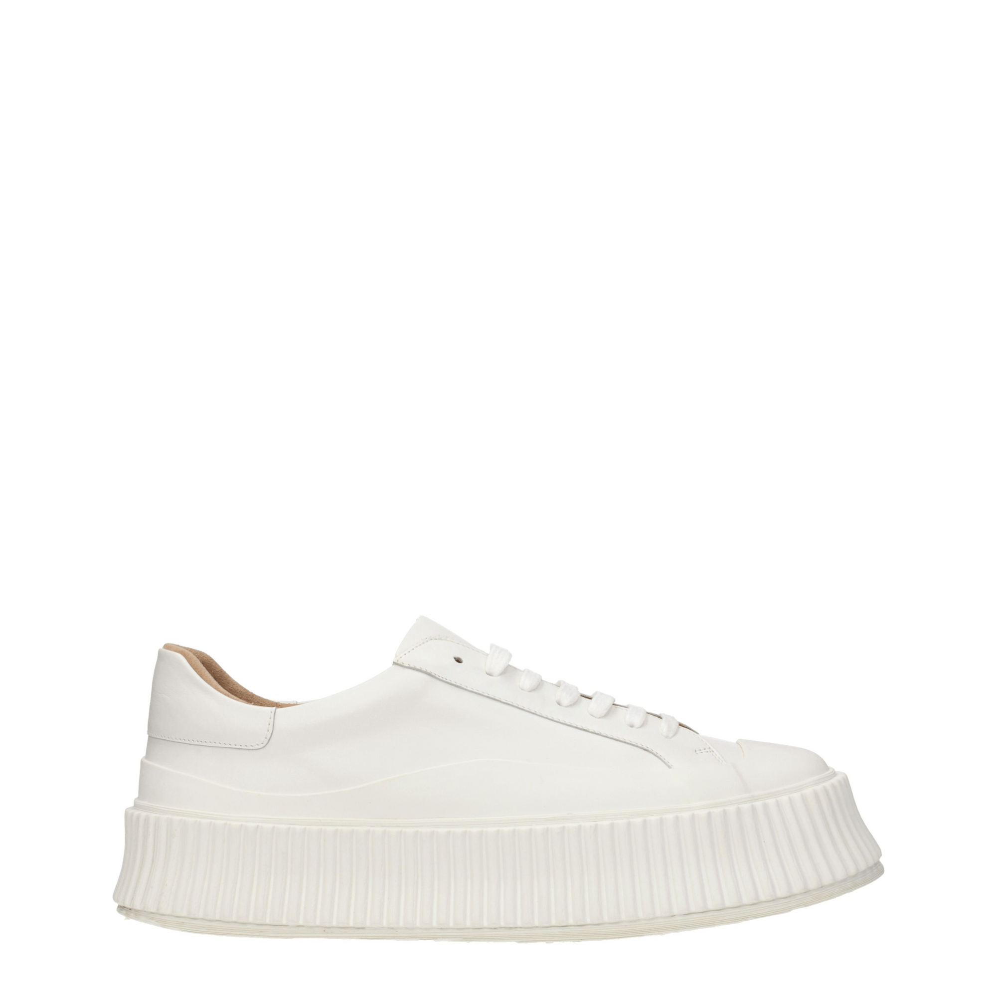 Jil Sander Leather Chunky Platform Sneakers - White