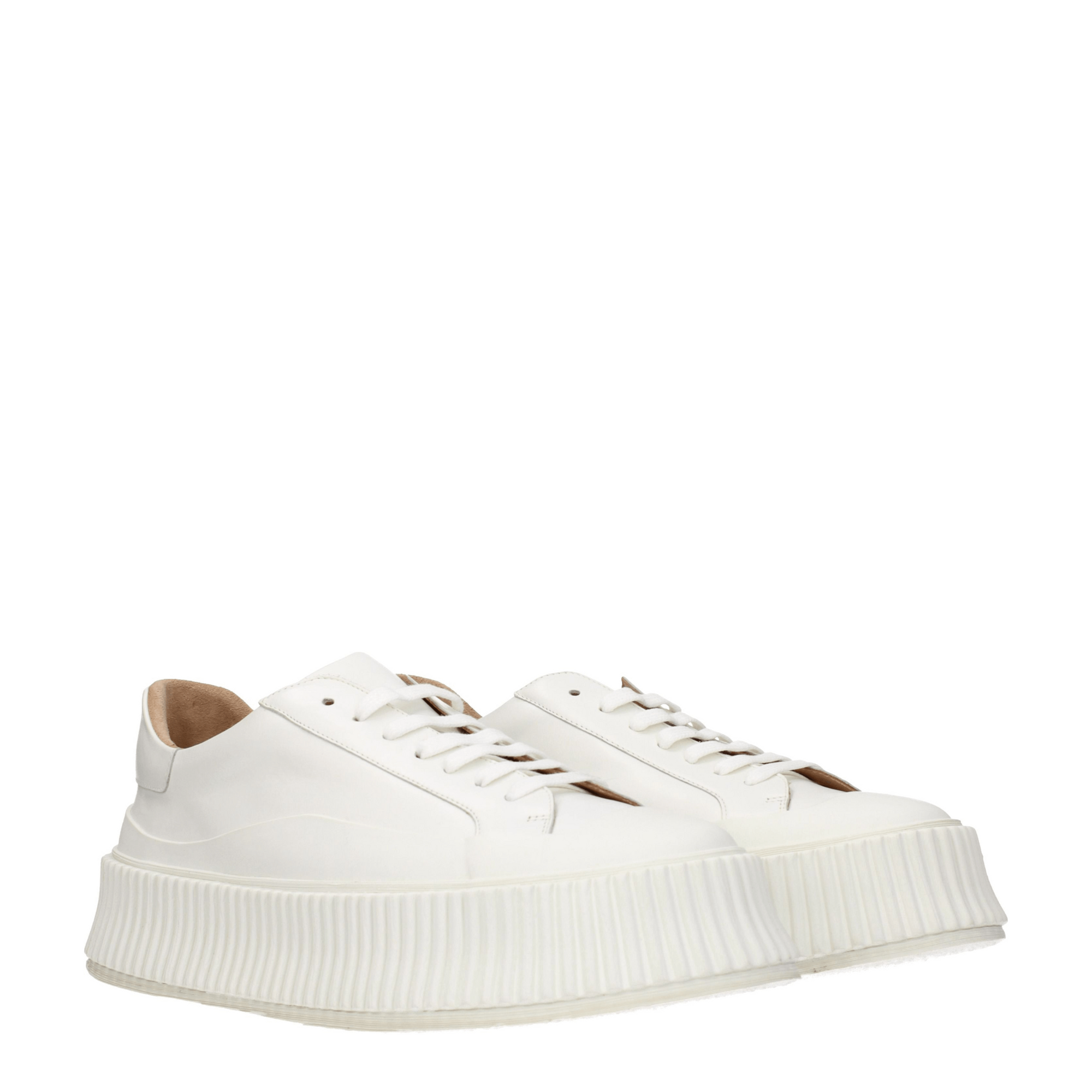 Jil Sander Leather Chunky Platform Sneakers - White
