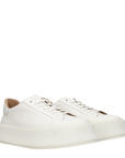 Jil Sander Leather Chunky Platform Sneakers - White