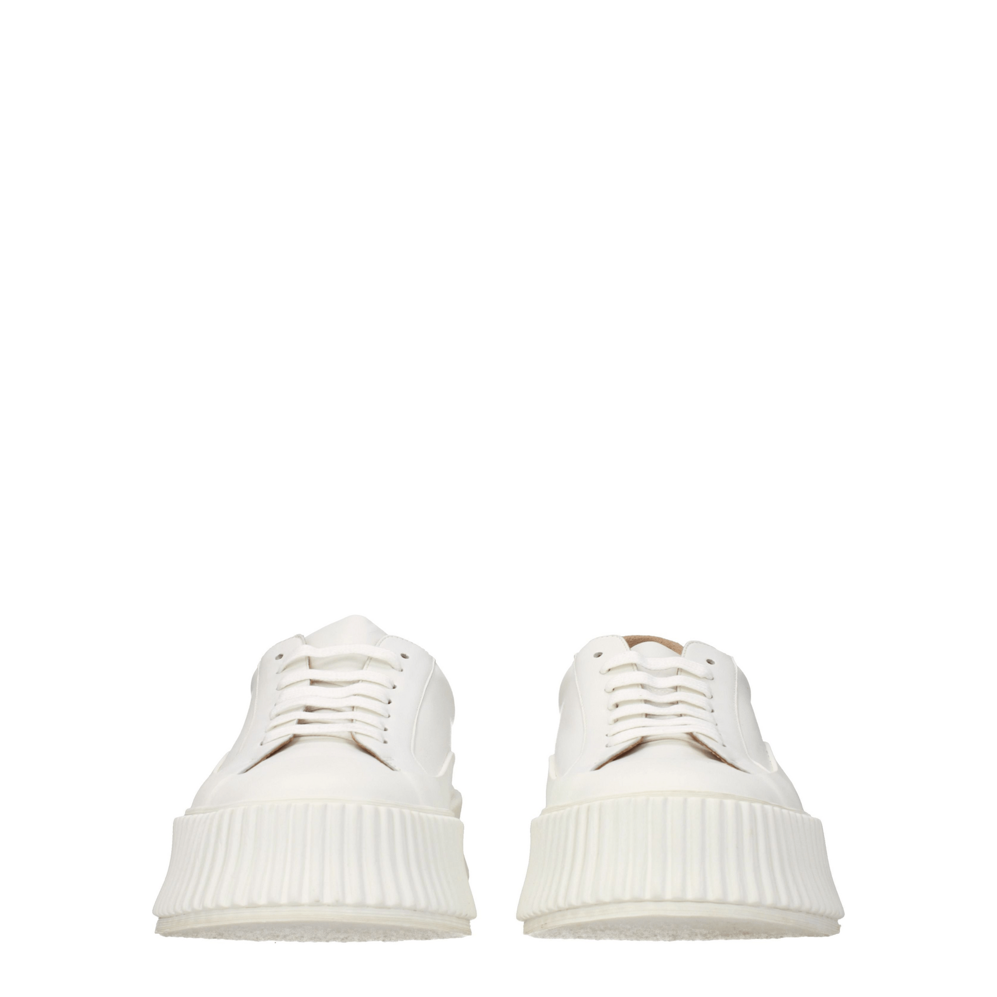 Jil Sander Leather Chunky Platform Sneakers - White