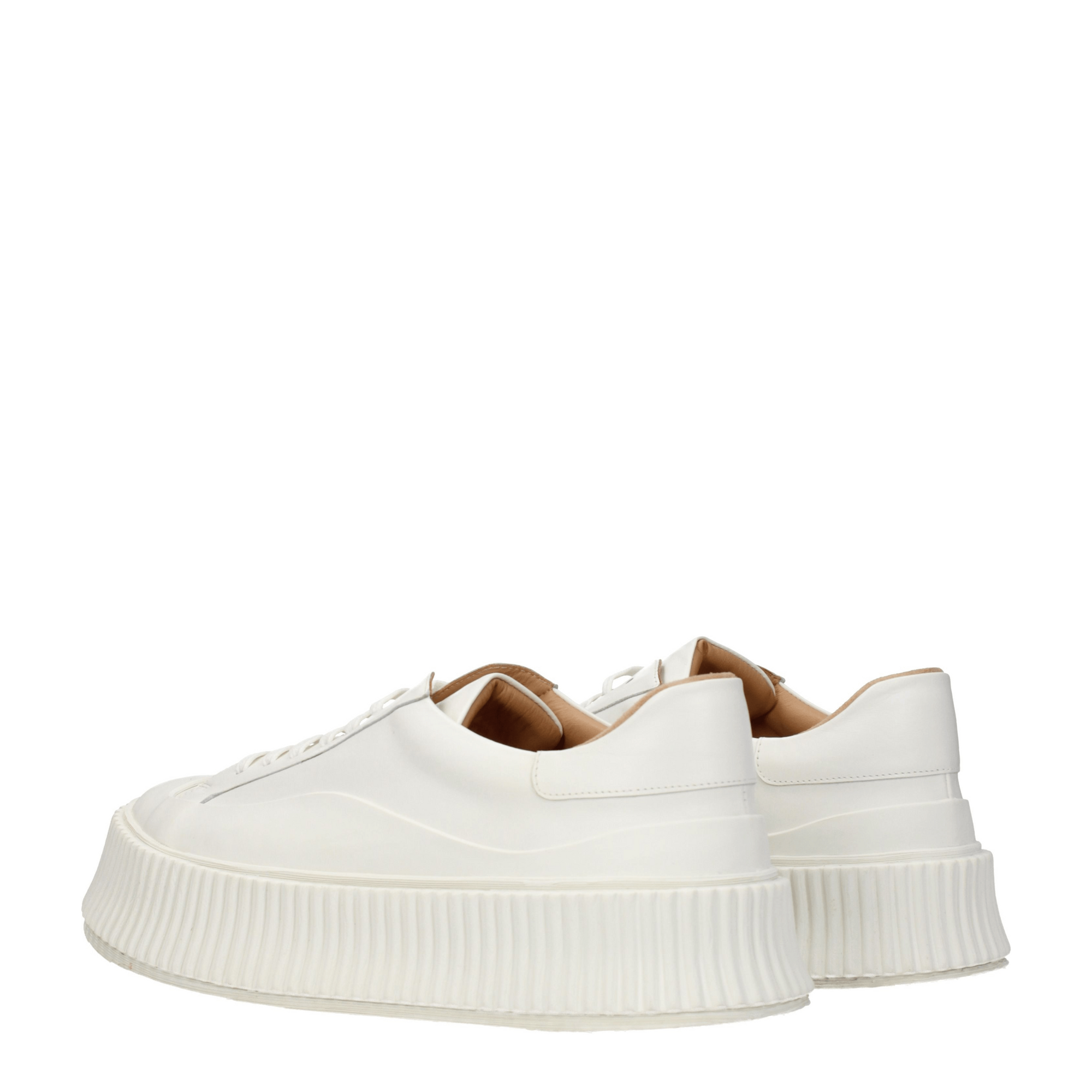 Jil Sander Leather Chunky Platform Sneakers - White