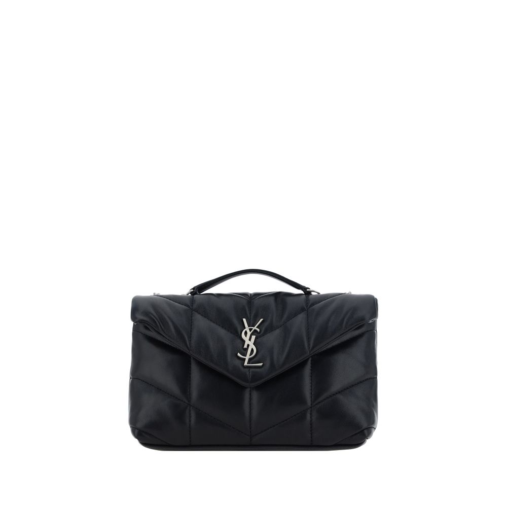 Saint Laurent Quilted Toy Puffer Leather Shoulder Bag - Black