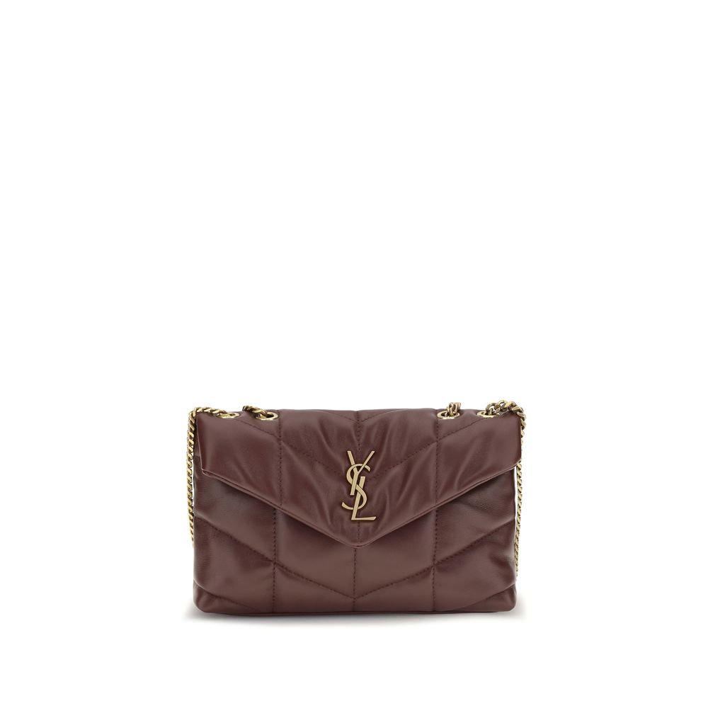 Saint Laurent Quilted Toy Puffer Leather Shoulder Bag - Bordeaux
