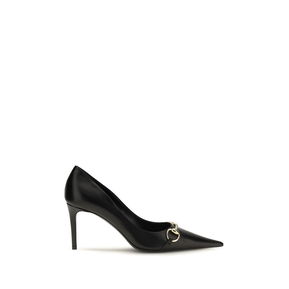 Gucci Donna Leather High Heel Pumps - Black