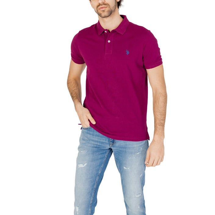 U.S. Polo Assn. Logo Pure Cotton Polo Shirt - Purple, Wine