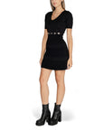 Morgan De Toi Black Short Sleeve Bodycon Mini Dress